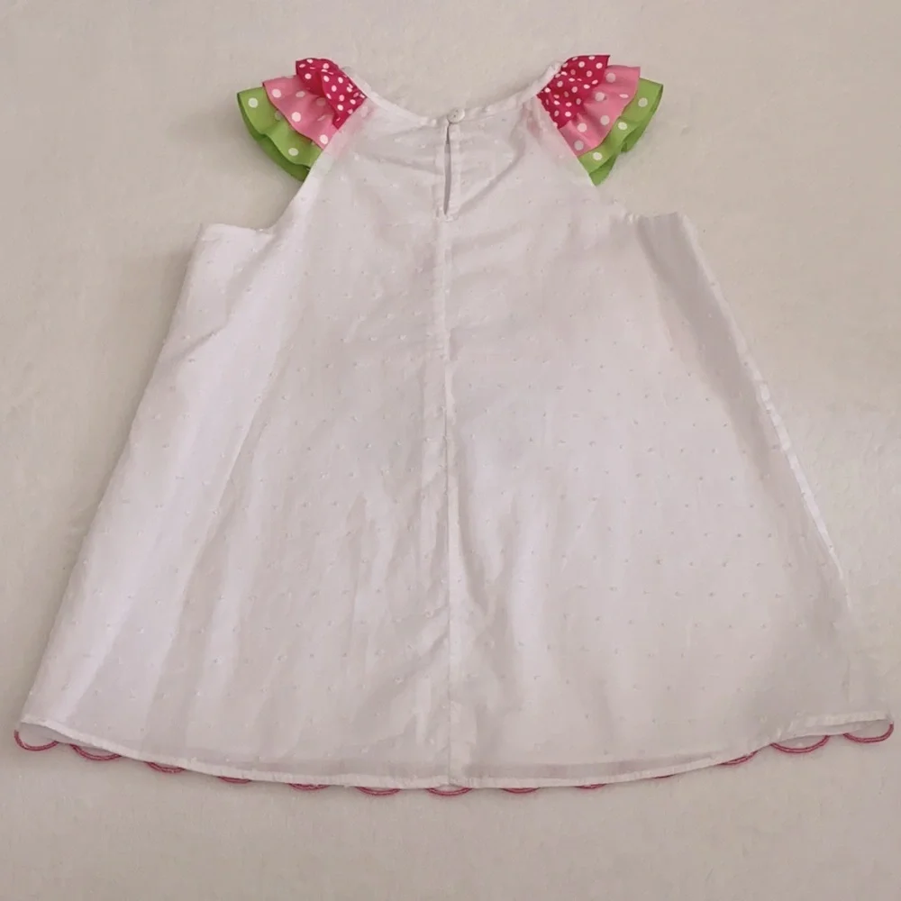 Rare Editions | Cupcake Swiss Dot Birthday Scallop Hem Dress E326267 White (5) - Picture 10 of 16